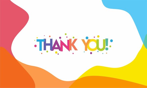 thank you cards, presentations, business. Expressing gratitude, Colorful background abstract design