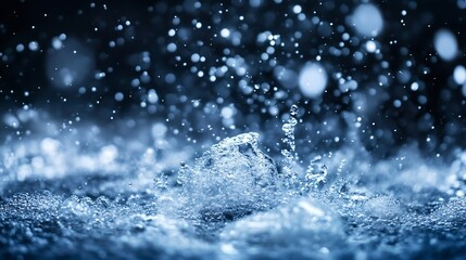 Aufkleber - HighSpeed Water Droplets Splashing in Motion Creating a Beautiful Blue Abstract Background : Generative AI