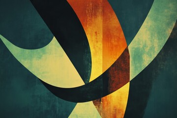 Poster - Abstract Colorful Background with Curved Lines and Textured Design