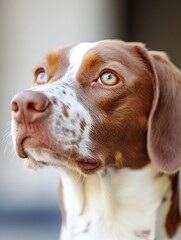 Aufkleber - Closeup portrait of a curious dog with expressive eyes highlighting the beauty of animal features : Generative AI