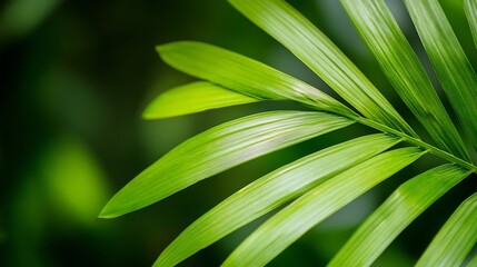 Aufkleber - Close up of vibrant green palm leaves showcasing natural beauty and texture : Generative AI