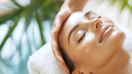 Poster - Holistic Facial Massage for Relaxation and Stress Relief in Spa Setting : Generative AI