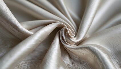 Wall Mural - Luxurious Cream Silk Fabric Draped Swirling Soft Texture Background