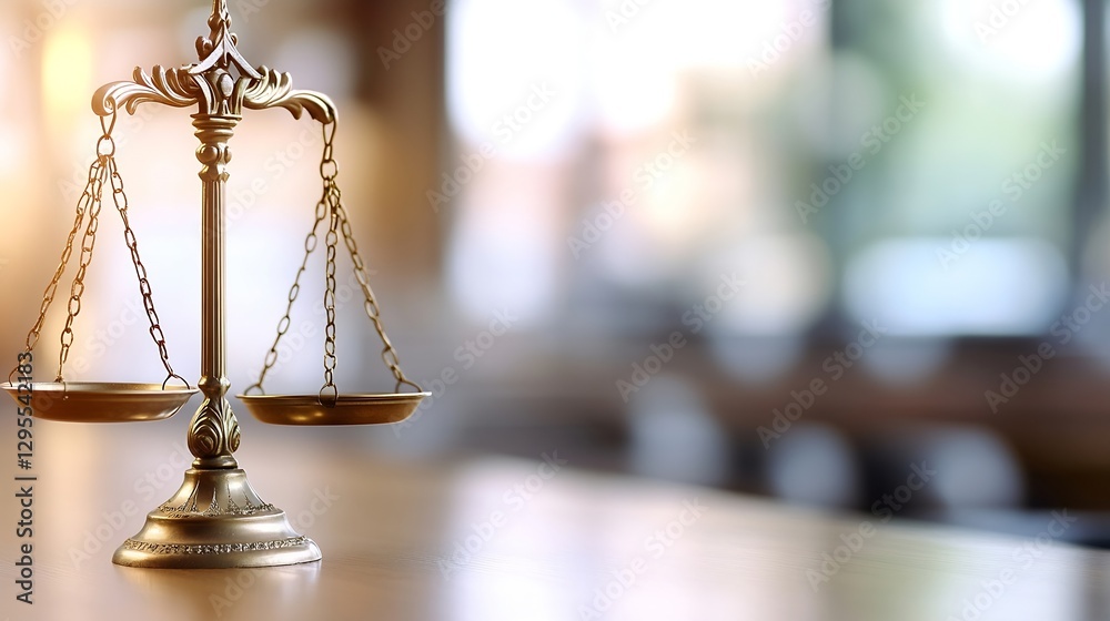 Beautifully crafted golden scales of justice symbolizing law and ...
