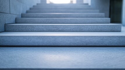 Aufkleber - Modern Architectural Design Featuring Minimalist Staircase Leading to Bright Open Space : Generative AI
