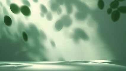 Poster - soft green shadows create a tranquil atmosphere in a serene indoor setting with gentle light during 
