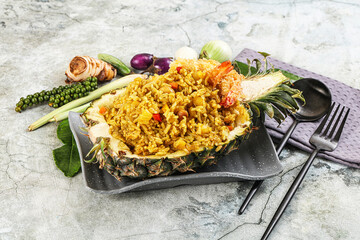 Canvas Print - Pineapple fried rice with prawn