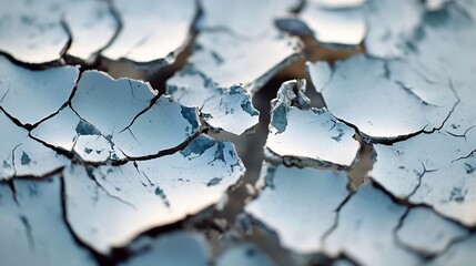 Poster - Abstract Texture of Cracked Paint on Metallic Surface in Backlight : Generative AI