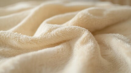 Aufkleber - Soft beige fabric texture creating a cozy and inviting atmosphere on a tidy surface : Generative AI