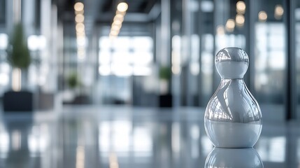 Poster - Sleek modern design of a bowling pin against a stylish contemporary interior : Generative AI