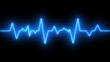 © MstBeauty - Neon cardiogram heart shape. Neon glowing heart shape. Realistic Heartbeat icon, Lifeline background design.