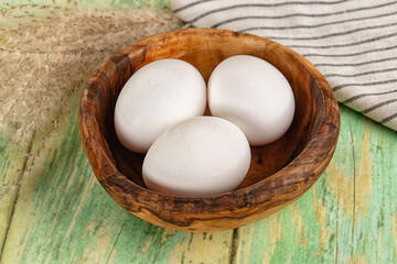 Sticker - Raw white uncooked chicken eggs