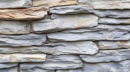 Aufkleber - Detailed view of layered stone wall showcasing natural texture and geological formations : Generative AI