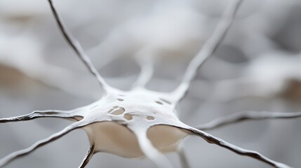 Poster - Close Up View of a Neuron with Complex Branches Showcasing Neural Connections and Cell Structure : Generative AI