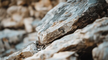 Aufkleber - Close Up of Natural Stone Texture with Various Earth Tones and Details : Generative AI