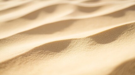 Poster - Soft ripples of fine sand creating beautiful patterns under natural light in a serene desert landscape : Generative AI