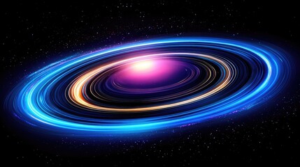 Poster - Cosmic action of a colorful galaxy outer space digital art stellar environment wide-angle view celestial concept