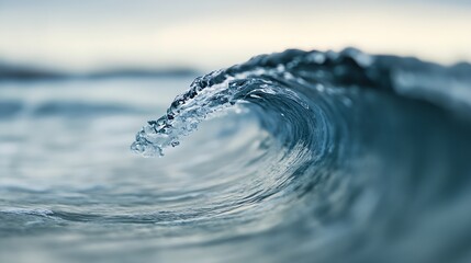 Aufkleber - Dynamic ocean wave curling beautifully with clear water capturing the essence of nature's power and beauty : Generative AI