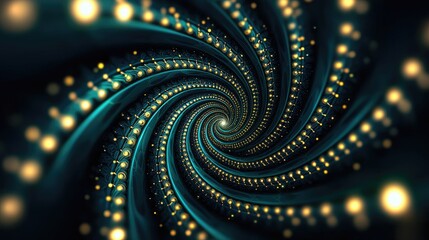 Poster - Mesmerizing spiral motion digital realm abstract art dark atmosphere close-up view visual illusion