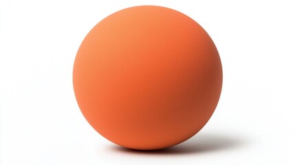 Poster - Rolling orange sphere on white surface still life photography minimalist design indoor close-up perspective