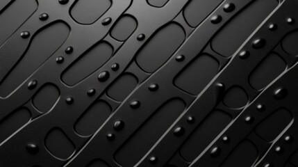 Poster - Creative texture patterns of black surface with water droplets abstract art indoor environment close-up view modern design