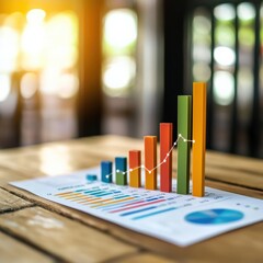 Poster - Colorful Bar Graph with Bright Background for Business Use