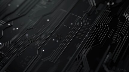 Poster - Explore a futuristic cyber background featuring a dark color palette and intricate circuit patterns, ideal for technology-themed projects and designs.