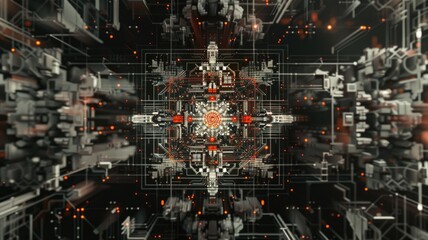 Poster - This abstract visualization represents intricate data connections in a modern digital landscape, showcasing a blend of technology and innovation in data analytics.