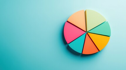 Poster - Colorful Pie Chart on Blue Background for Business Use