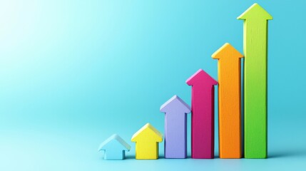 Poster - Colorful Wooden Arrows Representing Growth and Progress