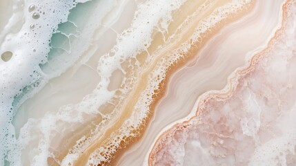 Poster - Stunning abstract close up of ocean waves with soft pastel colors forming smooth texture : Generative AI