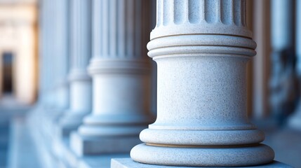 Fototapete - Detailed close up of classical stone columns in a historic building : Generative AI