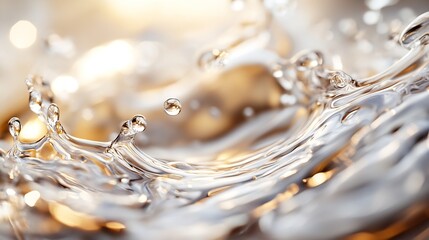 Poster - Glimmering water surface capturing sunlight and creating splashes that showcase the beauty of liquid movement : Generative AI