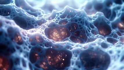 Poster - Mesmerizing cellular patterns emerge in glowing bioluminescent network