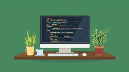Modern Workspace with Coding