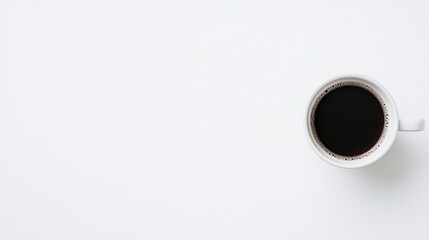 Poster - single coffee cup on a white table, soft morning light, cozy simplicity, warm and inviting, serene atmosphere, gentle color tones, artistic negative space, peaceful solitude, editorial photography,
