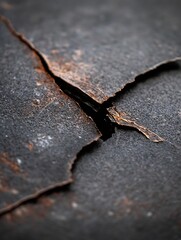 Aufkleber - Detailed close up of cracked textured surface revealing rustic patterns and hues of earth tones : Generative AI