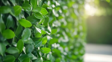 Poster - Closeup of vibrant green leaves on a sunny day highlighting nature's beauty : Generative AI