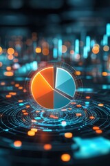 Poster - a vibrant digital representation of a pie chart, showcasing data visualization in a modern and innov