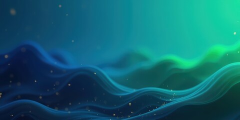 Poster - Abstract Blue and Green Gradient Waves Background with Soft Texture