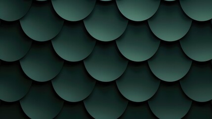 Poster - Abstract green geometric pattern with layered shapes. Digital artwork of 3D rendering with dark green curving pattern or waving pattern. Modern design for backgrounds and prints. Artistic. AIG51.