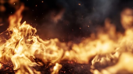 Leinwandbilder - Flames and embers dancing in a mesmerizing display of fire's raw power : Generative AI