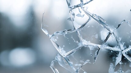 Poster - Shattered Glass Window with Intriguing Abstract Pattern and Reflections : Generative AI