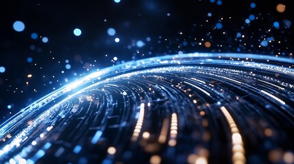 Aufkleber - Stunning Abstract Background of Glowing Lights and Dynamic Flow : Generative AI