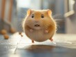 © Kieran - Cute round hamster standing on pavement with a joyful expression