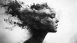 © Vader Stocker - Abstract Monochrome Portrait of a Woman with Smoky Hair