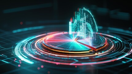 Poster - Futuristic Data Visualization with Light Effects