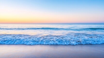 Wall Mural - Tranquil sunset over the ocean creating beautiful reflections on calm water : Generative AI