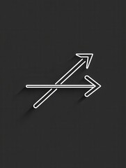 Poster - arrow, double icon. Simple thin line, outline vector of Arrows icons for UI and UX, website or mobile application