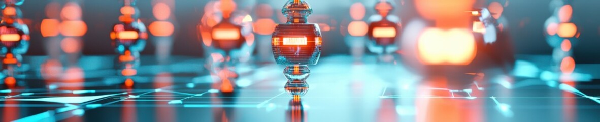 Poster - Explore a captivating futuristic technology concept featuring vibrant colors and abstract shapes. Perfect for themes of innovation and digital design.